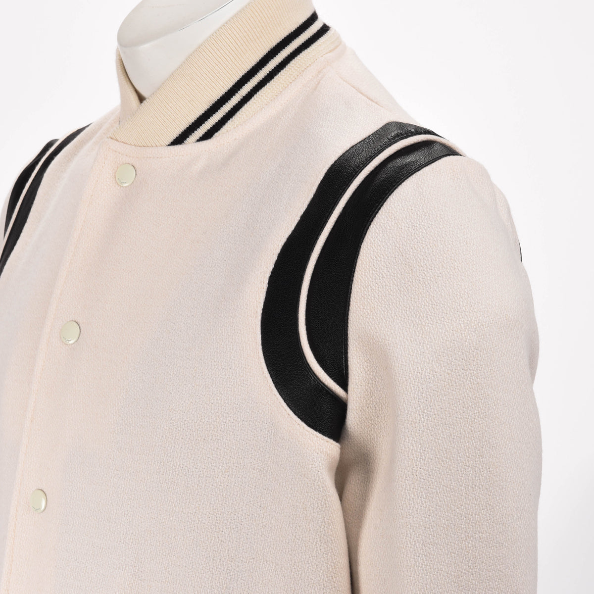 Saint Laurent Cream Wool & Lambskin Teddy Jacket FR 50