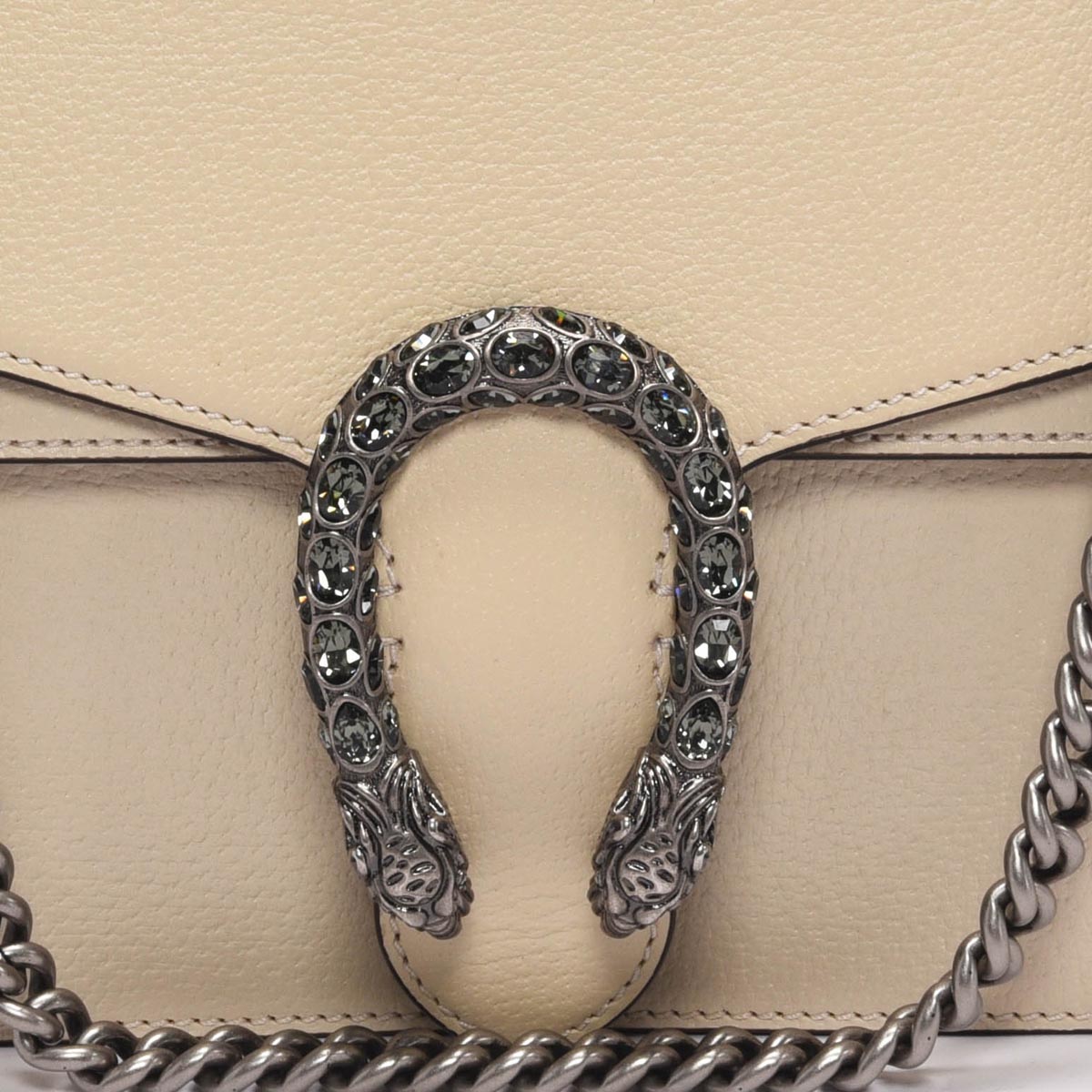 Gucci Mystic White Textured Calfskin Dionysus Small Shoulder Bag