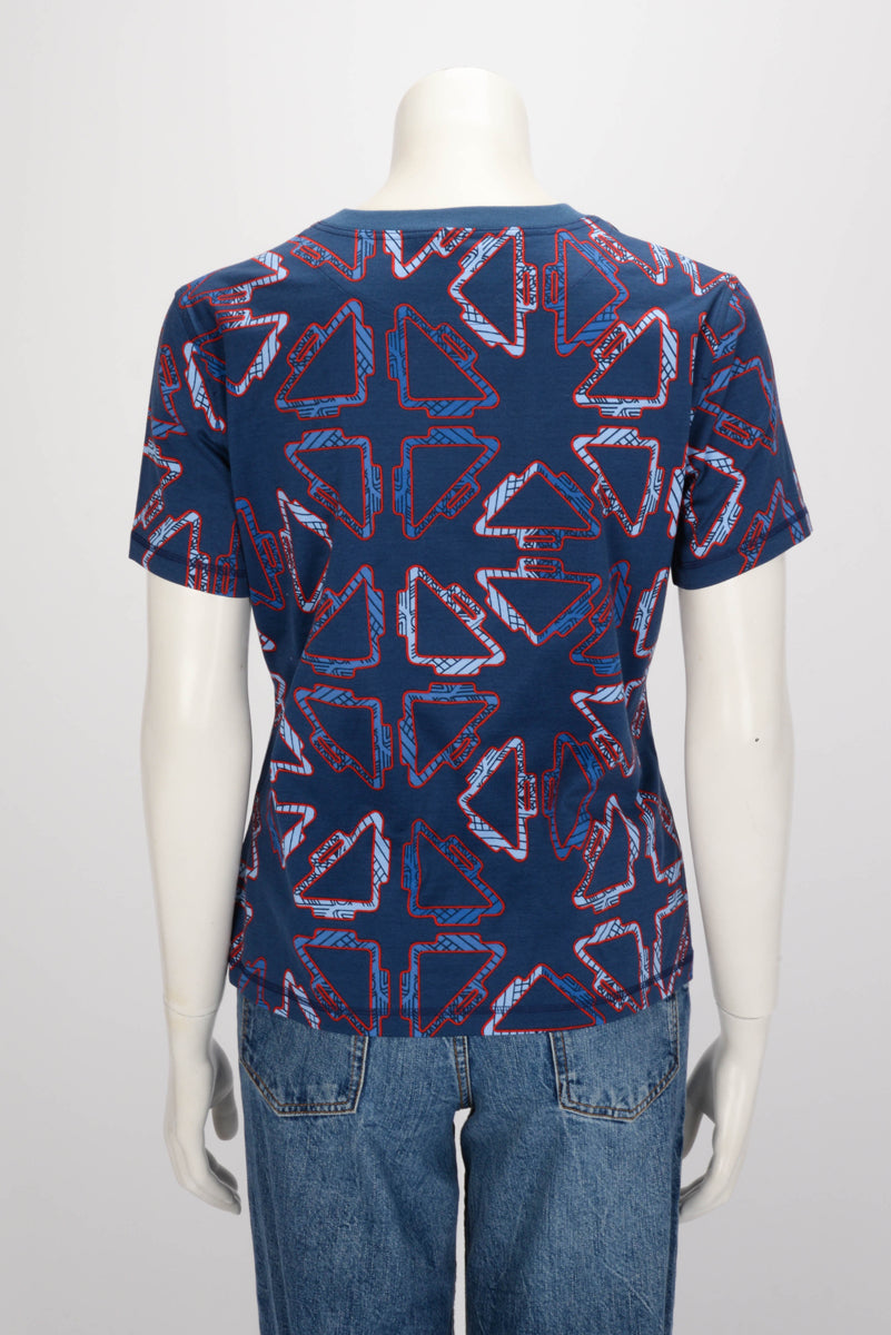 Hermes Navy Cotton Tatersales Micro T-Shirt FR 42