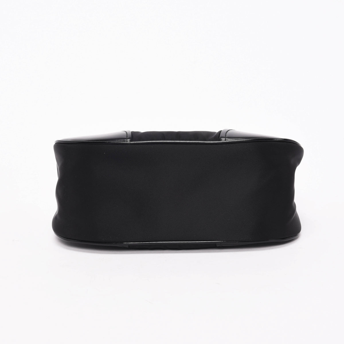 Prada Black Re-Nylon & Shiny Calfskin Moon Mini Bag