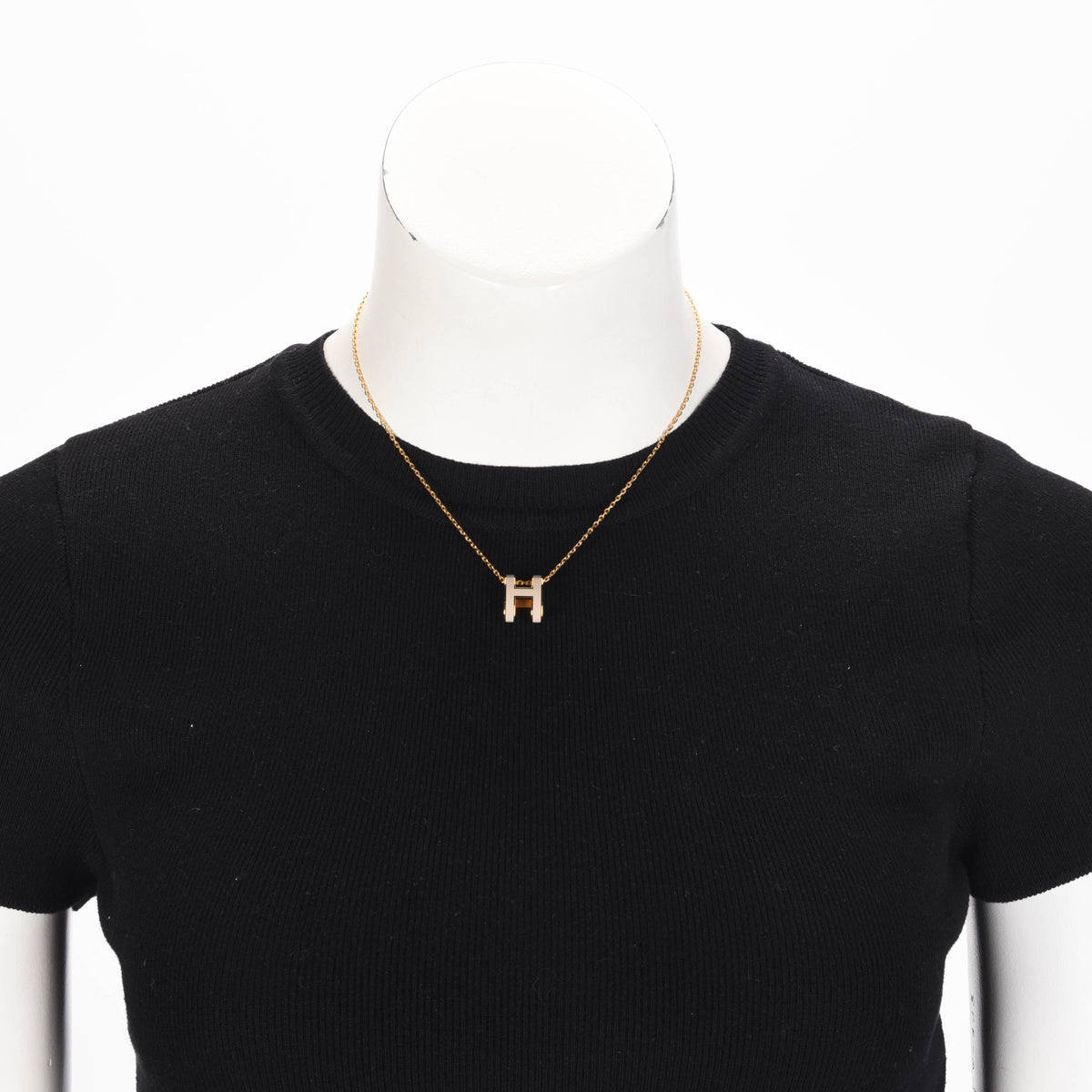 Hermes Marron Glace Enamel Pop H Necklace