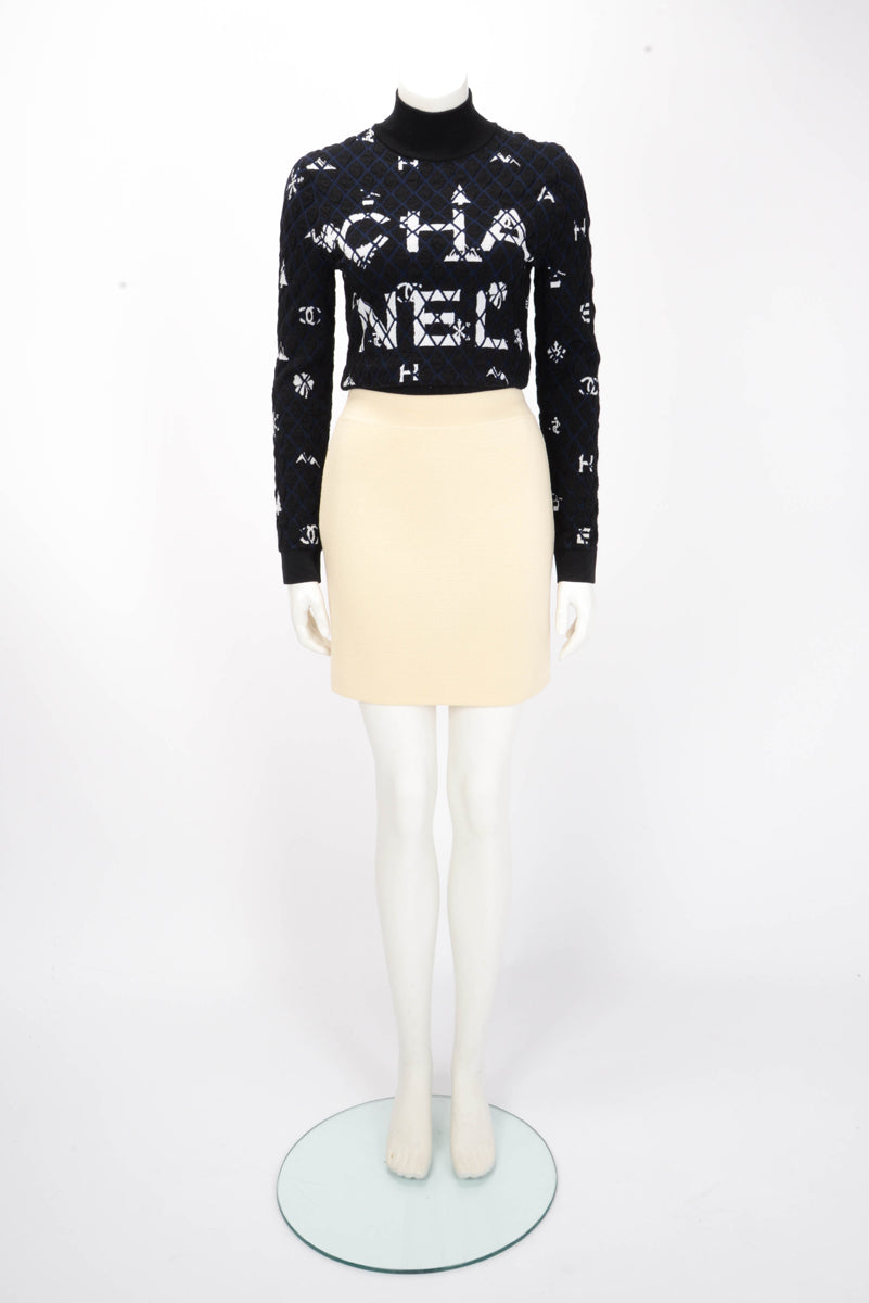 Gucci Cream Wool Knit Mini Skirt XS
