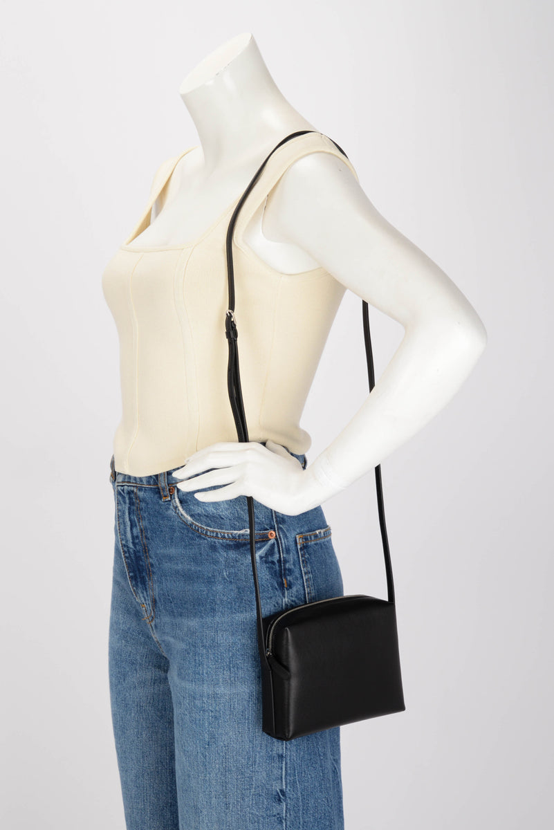 The Row Black Lambskin Regent Cross Body Bag