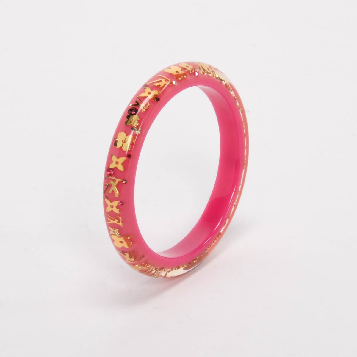 Louis Vuitton Pink Resin Monogram Inclusion Bangle