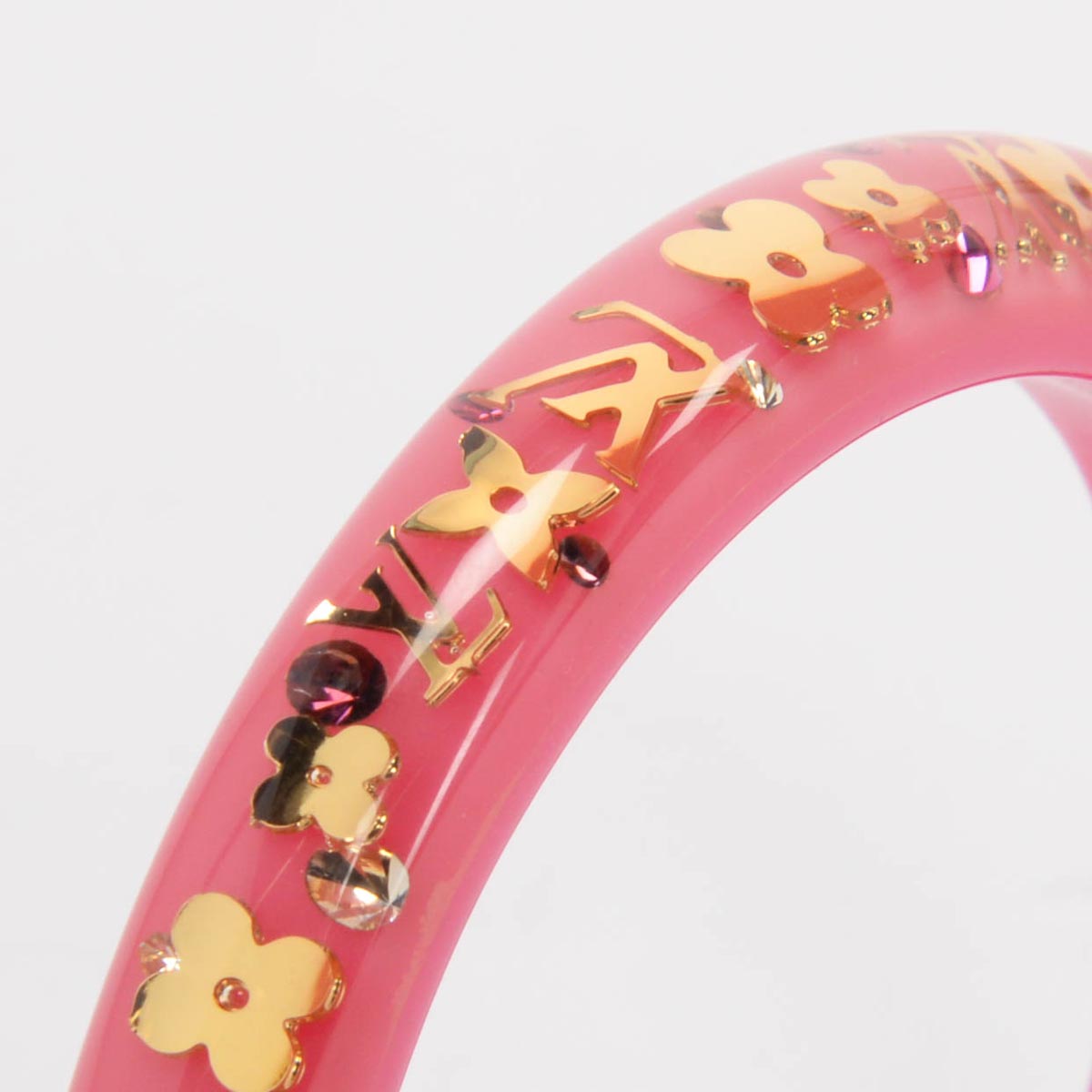 Louis Vuitton Pink Resin Monogram Inclusion Bangle