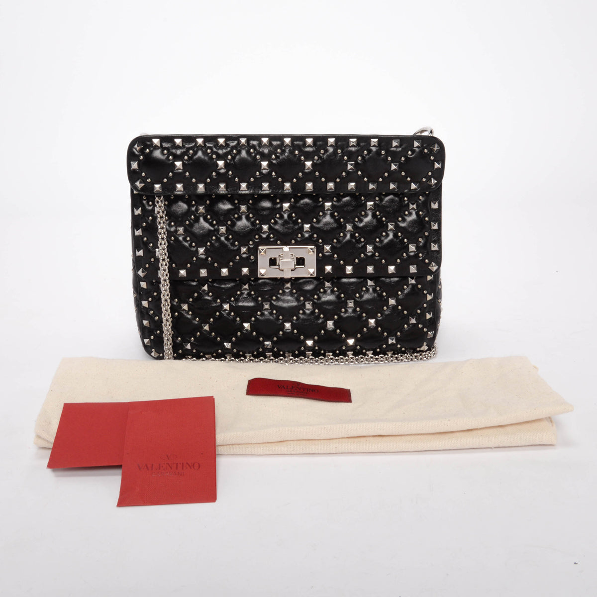 Valentino Black Micro Studs Medium Rockstud Spike It Bag