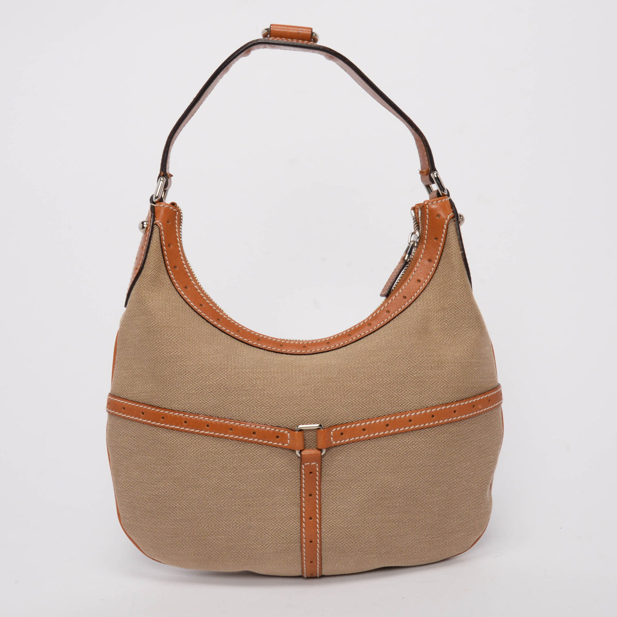 Gucci Tan Canvas Web GG Reins Hobo Bag