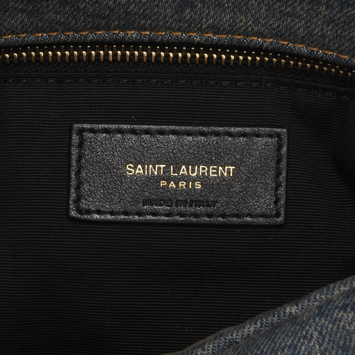 Saint Laurent Washed Blue Denim Small Puffer Lou Bag