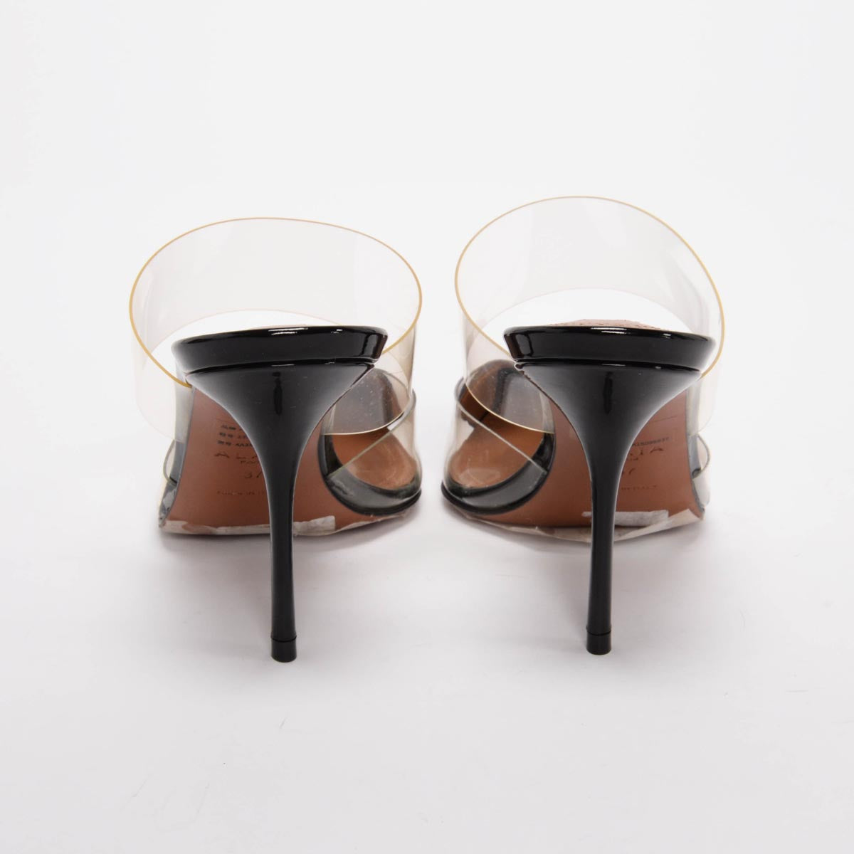 Alaia Black Patent Le Coeur Mules 37