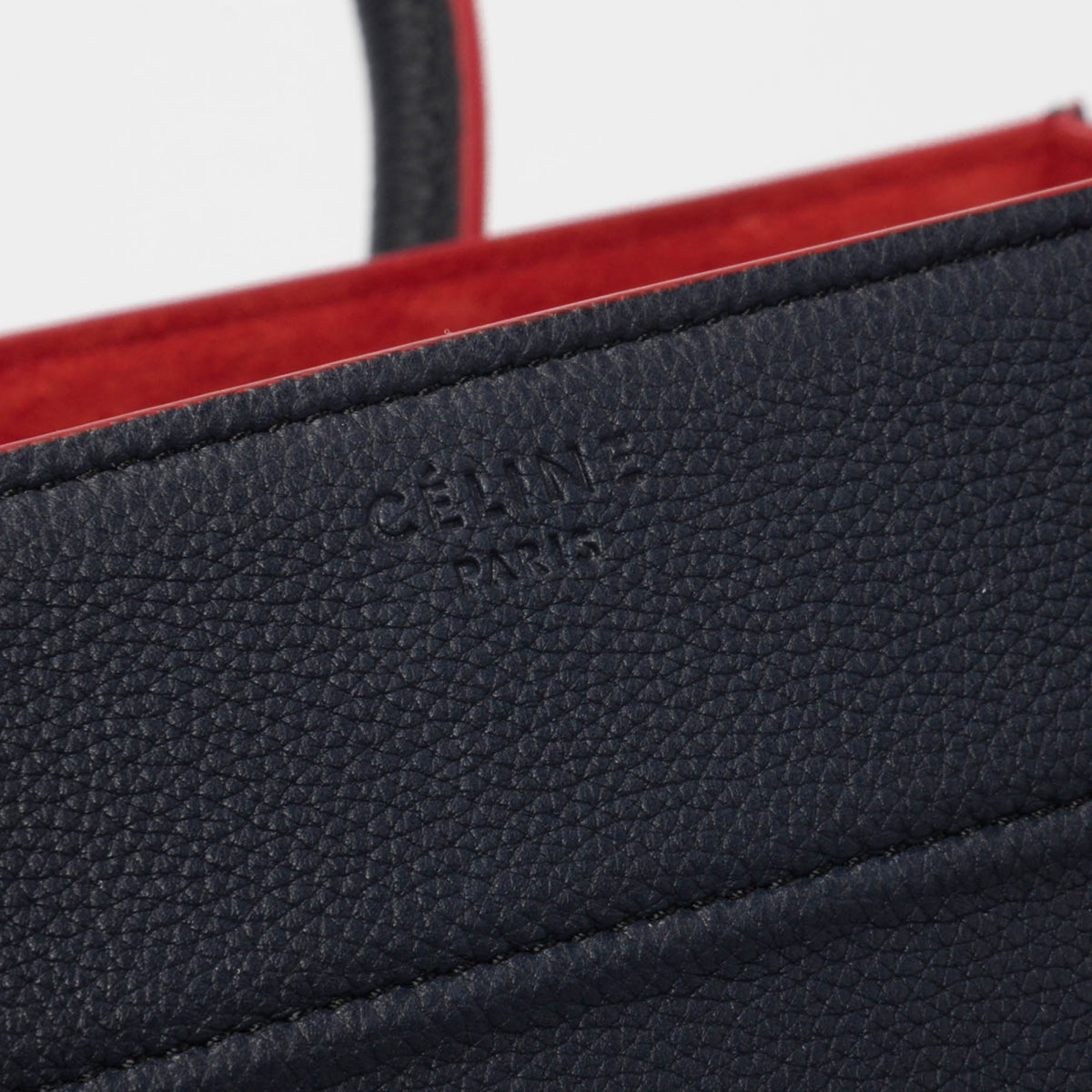 Celine Navy & Red Bullcalf Medium Phantom Luggage Tote