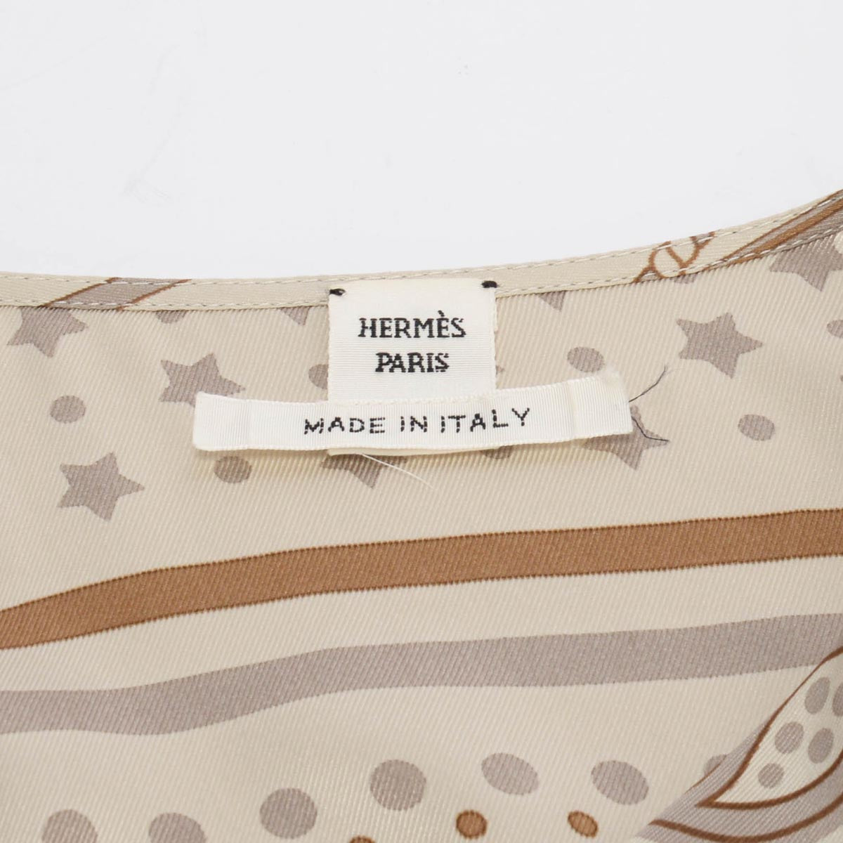 Hermes Beige Silk Les Cles Maxi Dress FR 46