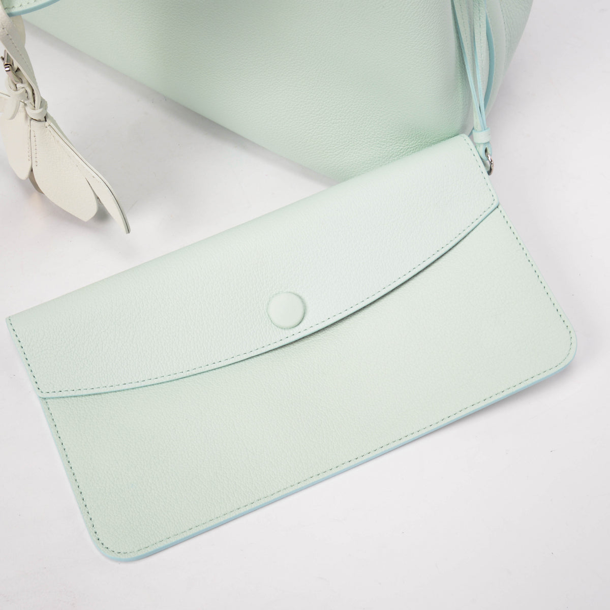 Dior Mint Green Grained Calfskin Bucket Tote