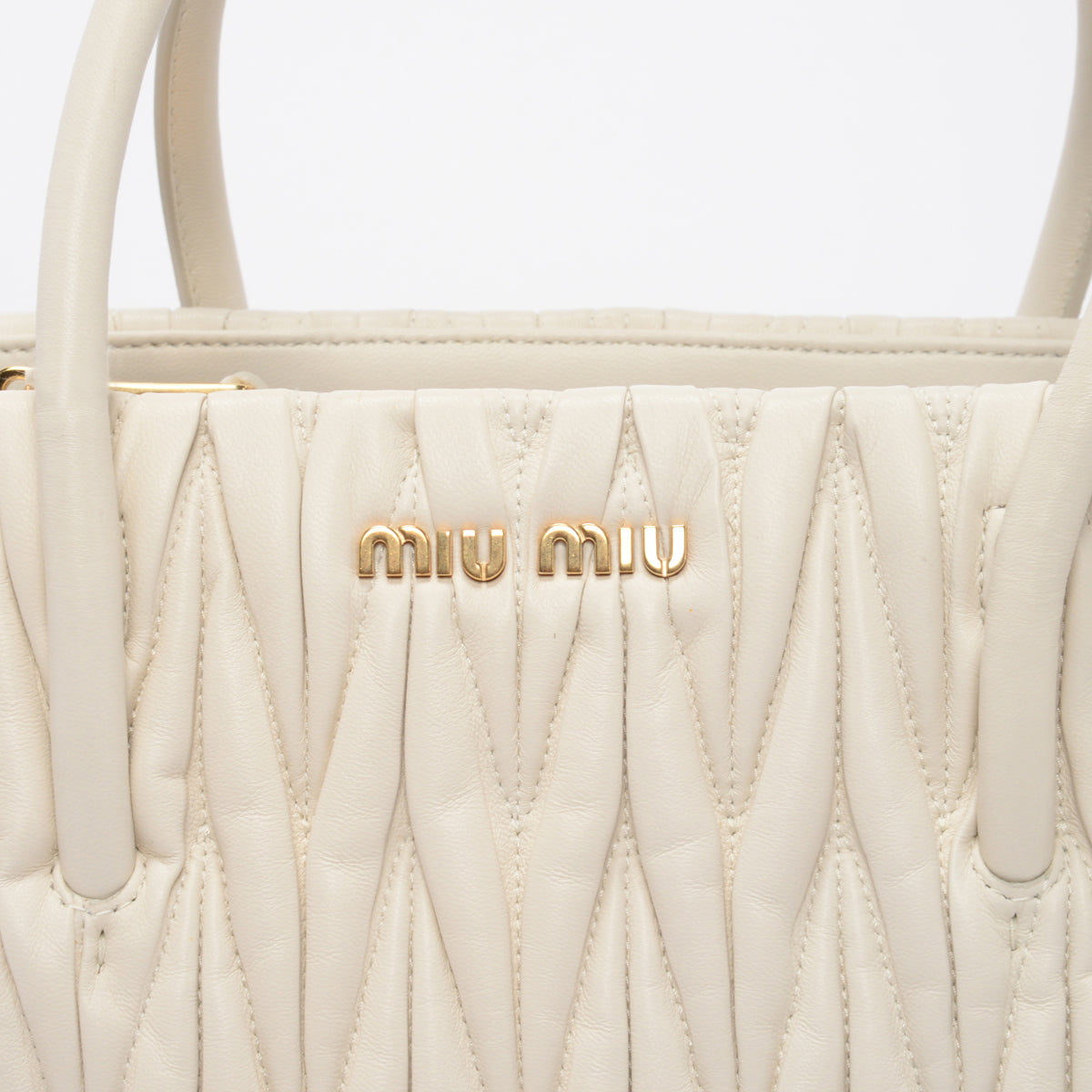 Miu Miu White Matelasse Small Tote