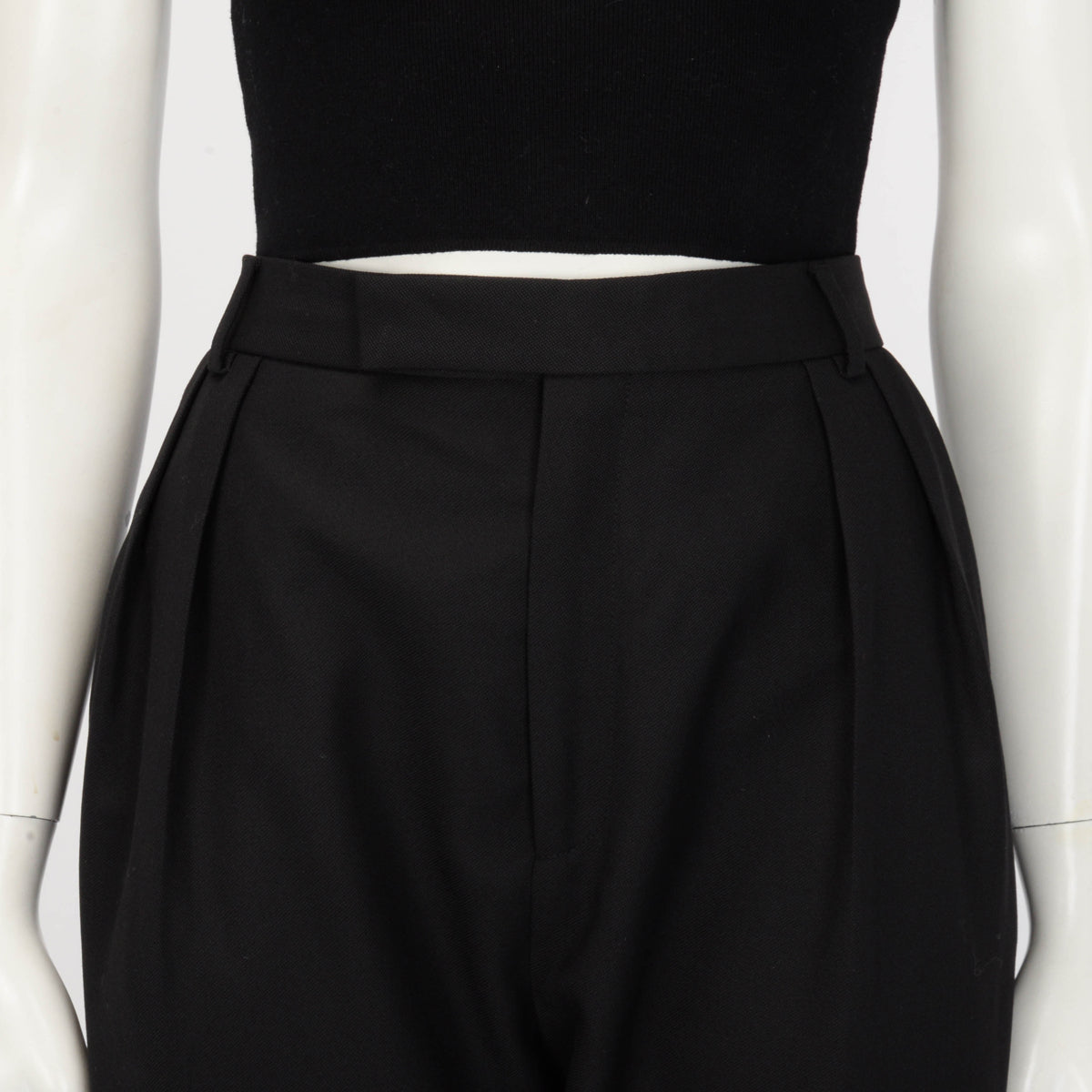 Celine Black Grain de Poudre New Wave Pants FR 40