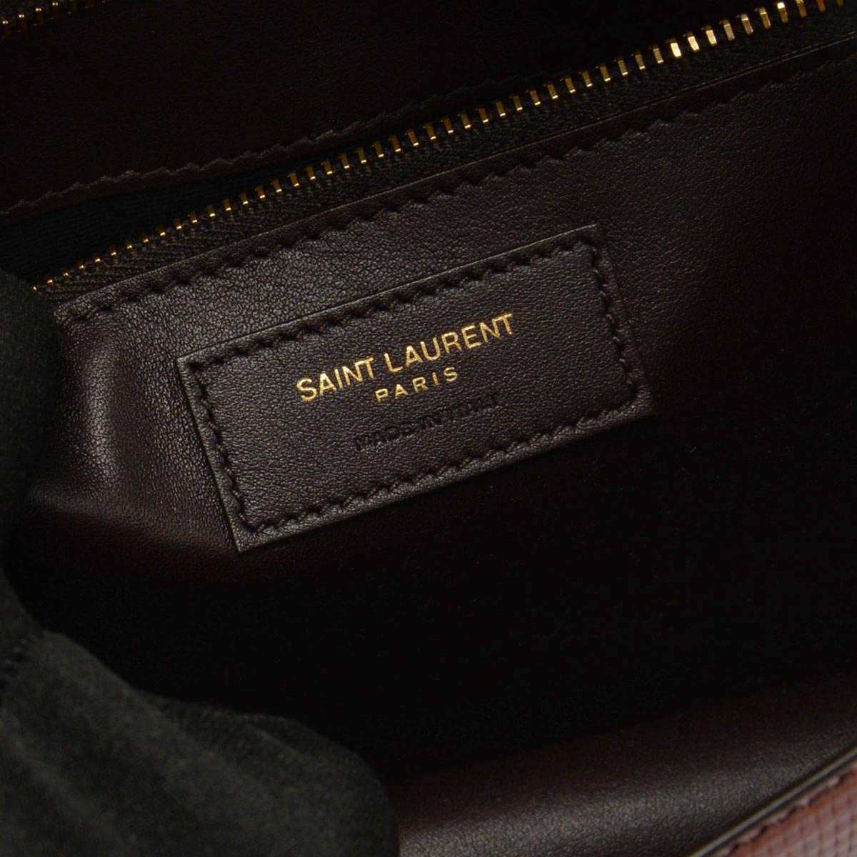 Saint Laurent Dark Brown Ombre Lizard Le Carre Bag