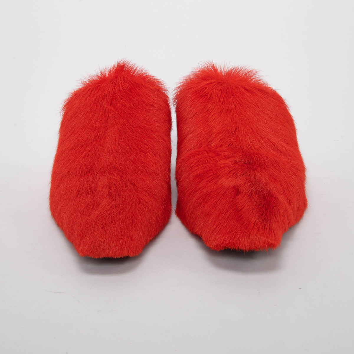 Ferragamo Flame Red Calf Hair Selestina Flats 10