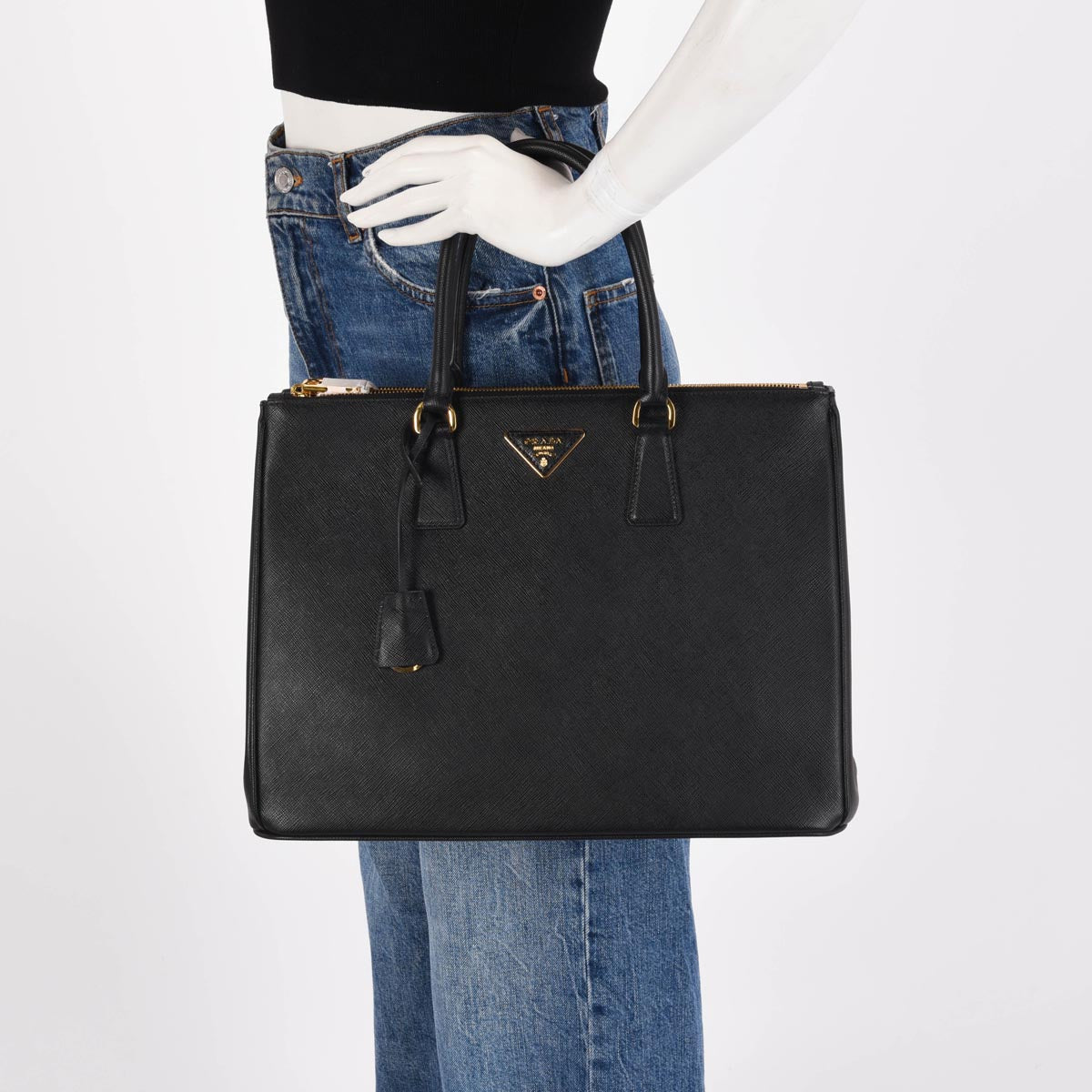 Prada Black Saffiano Large Galleria Tote