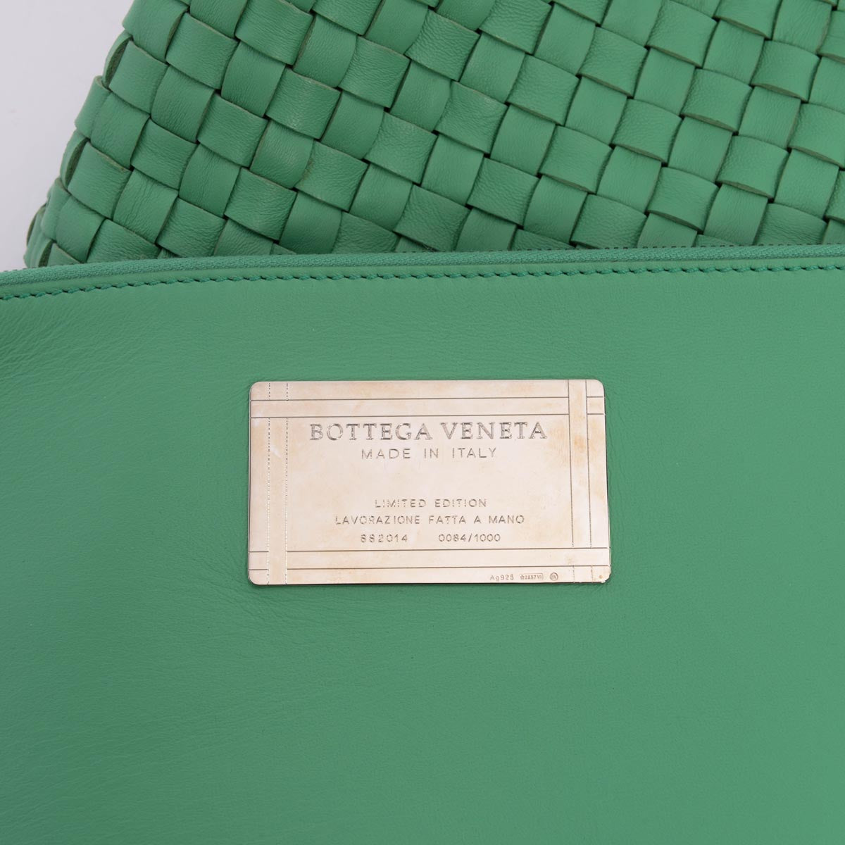 Bottega Veneta Trefle Green Intrecciato Medium Cabat Tote