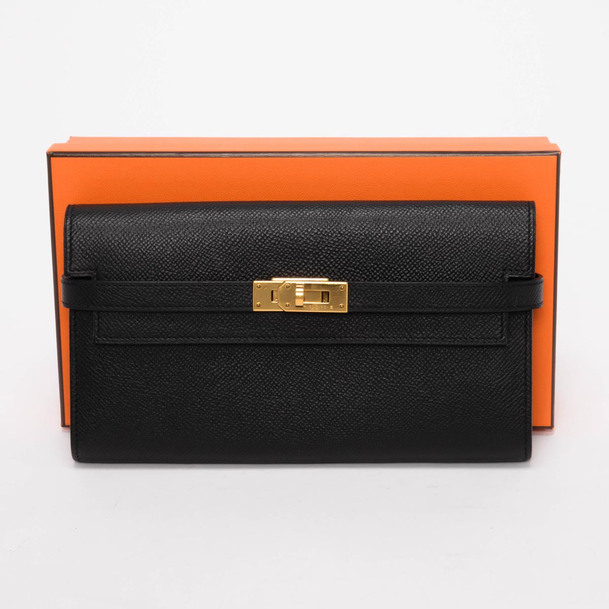 Hermes Black Epsom Kelly Long Wallet