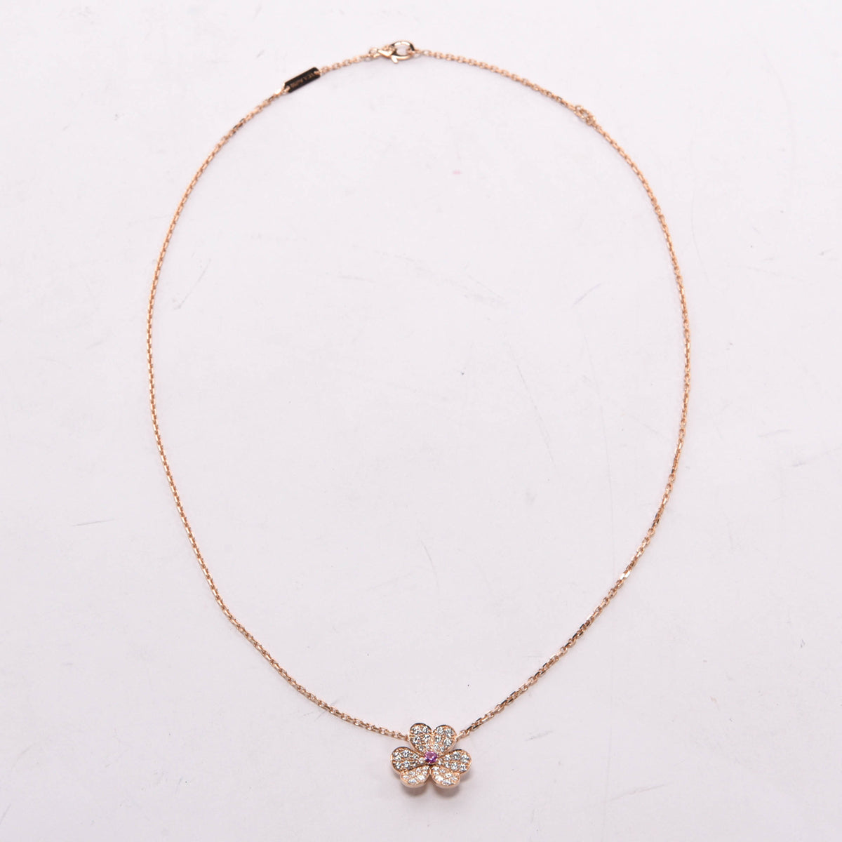 Van Cleef & Arpels Rose Gold & Sapphire Small Model Frivole Necklace