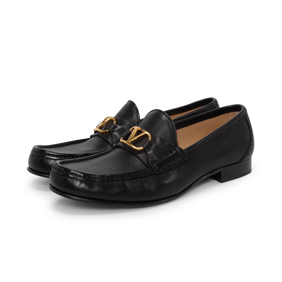 Valentino Black Buffalo VLogo Signature Penny Loafers 41