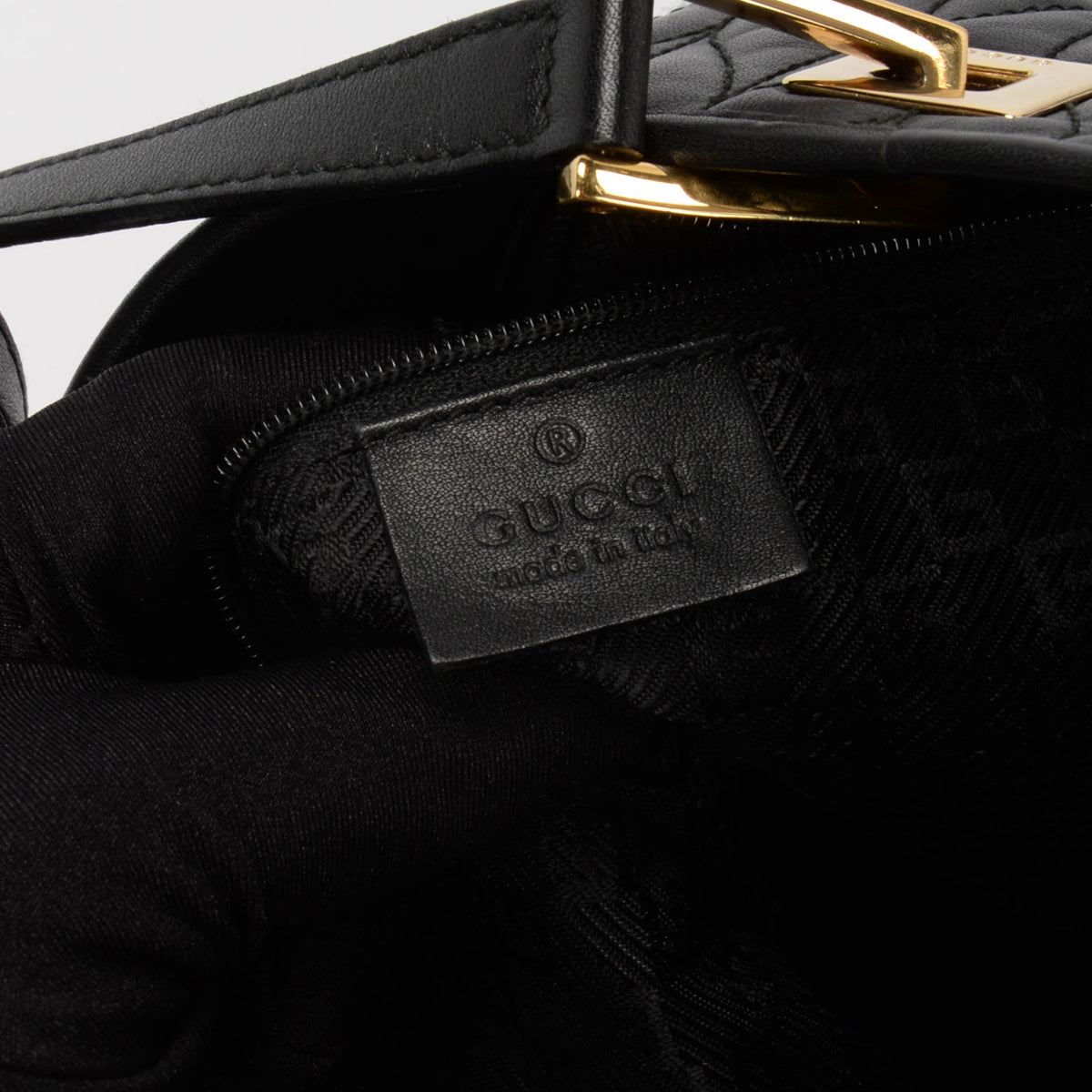 Gucci Black Matelasse Bucket Tote