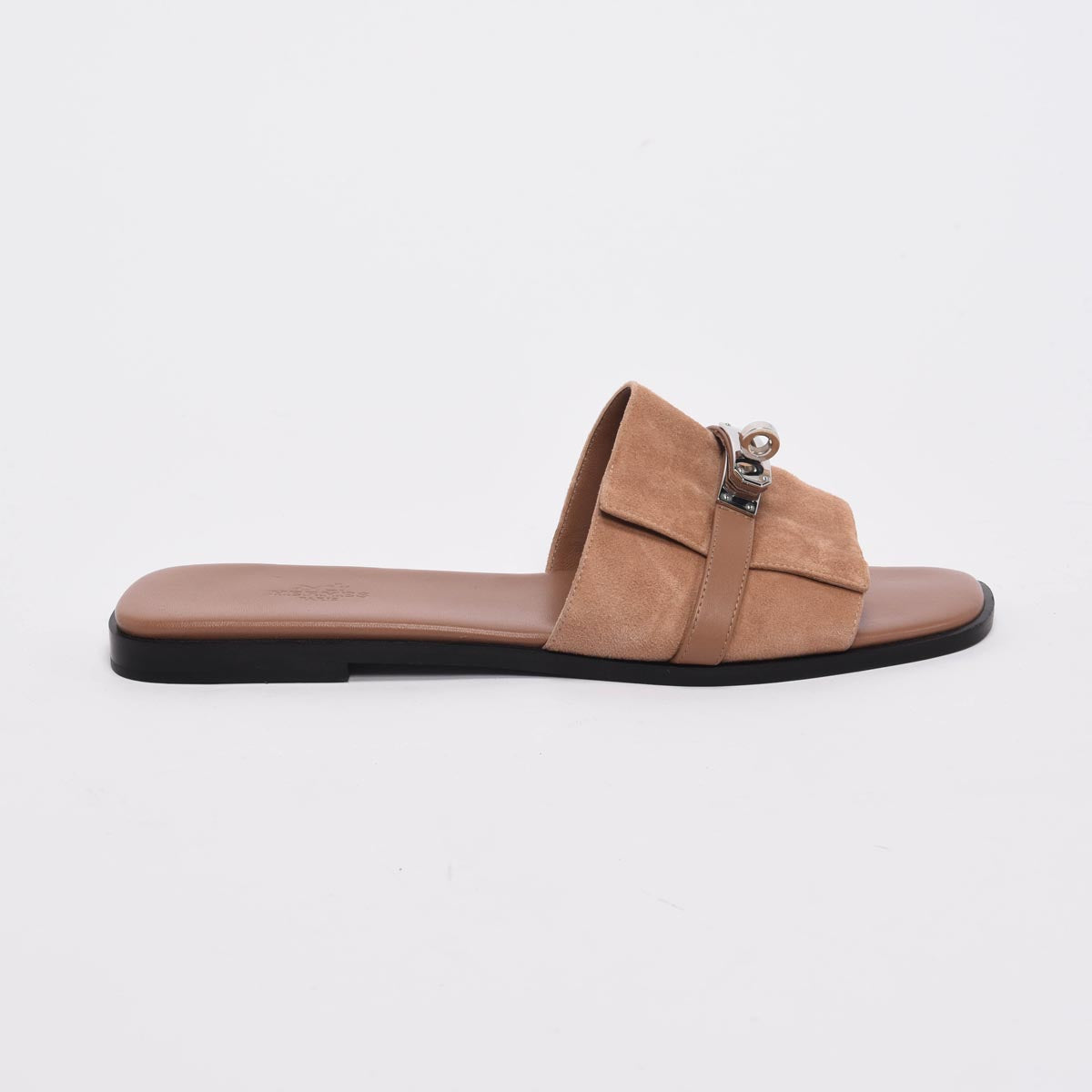 Hermes Rose Perle Suede Goatskin Giulia Sandals 41