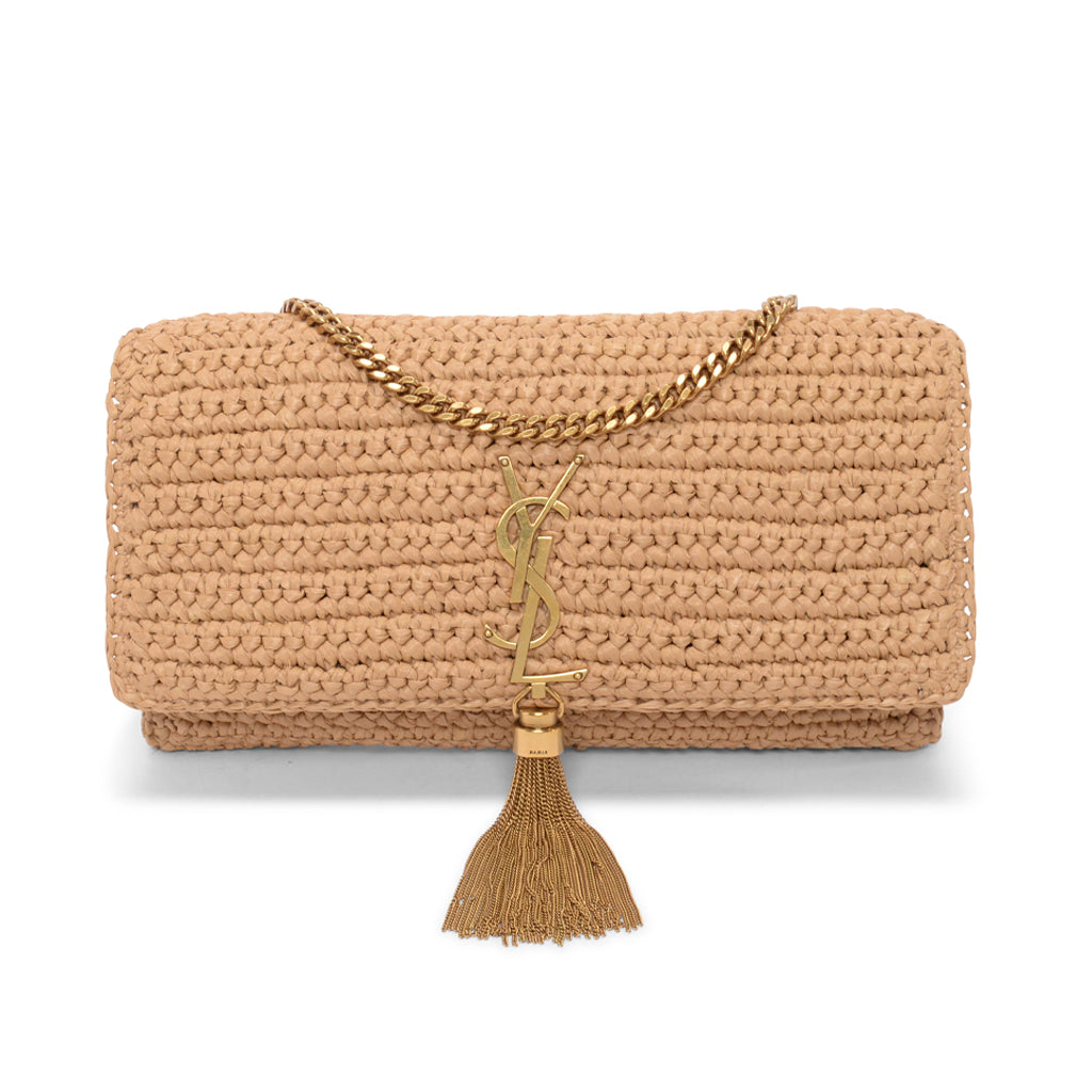 Saint Laurent Raffia Kate 99 Tassel Bag