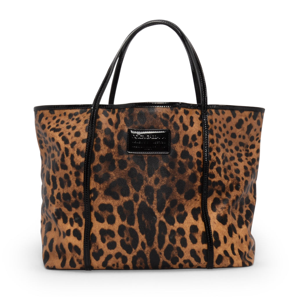 Dolce & Gabbana Leopard Canvas & Patent Miss Escape Tote