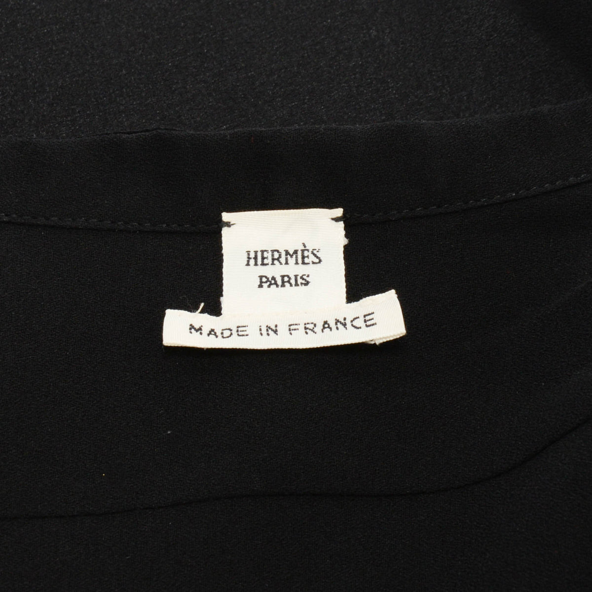 Hermes Black Silk Georgette Button Front Dress FR 38