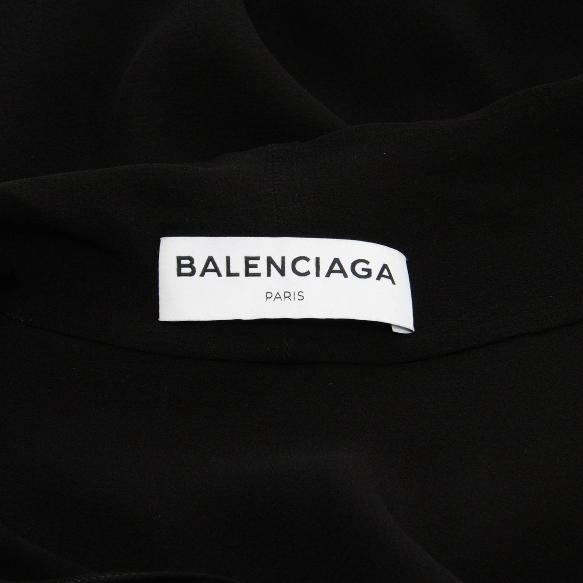 Balenciaga Black Silk Neck Tie Blouse FR 40