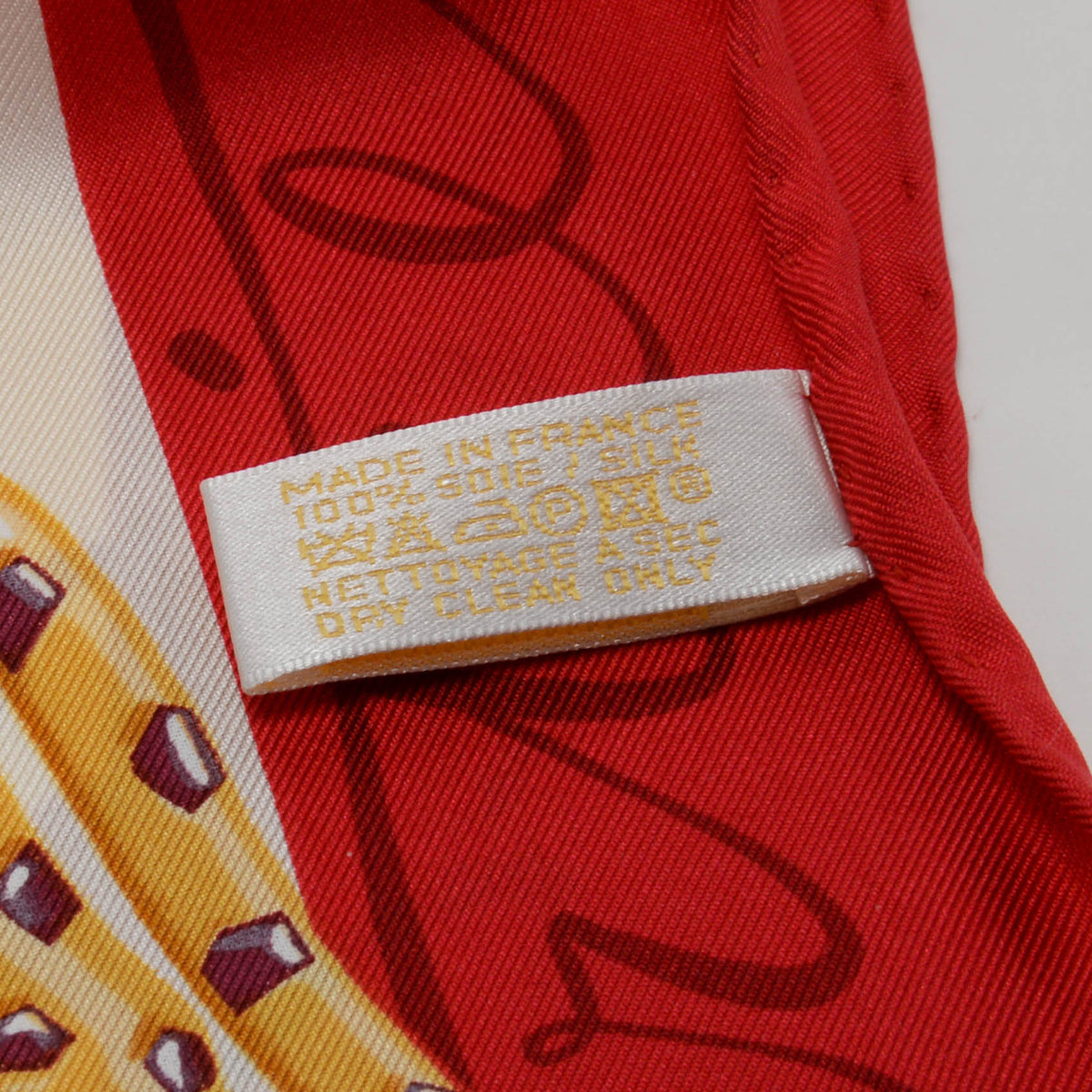 Cartier Red Silk Panther Print Scarf