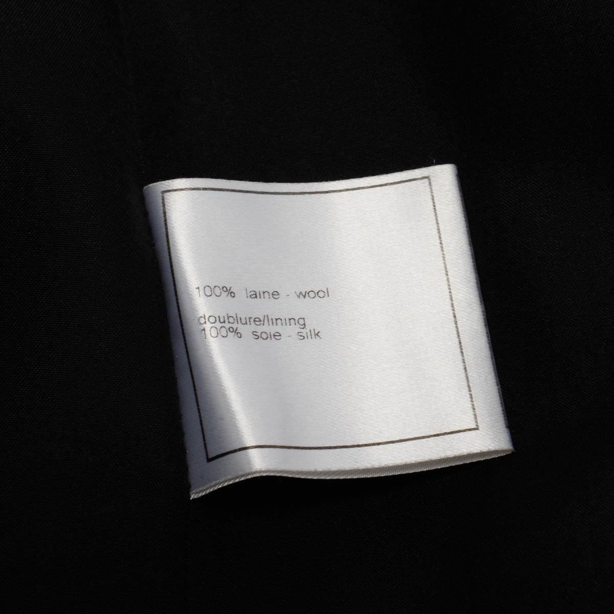 Chanel Black Wool Twill Longline Coat FR 46