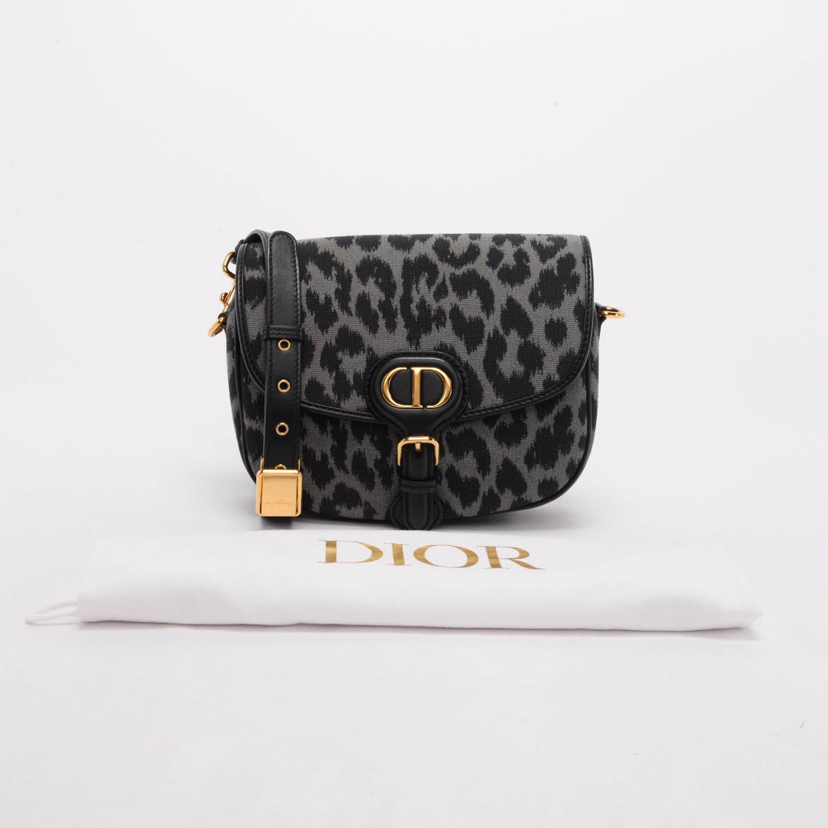 Dior Grey Mizza Canvas Medium Bobby Shoulder Bag