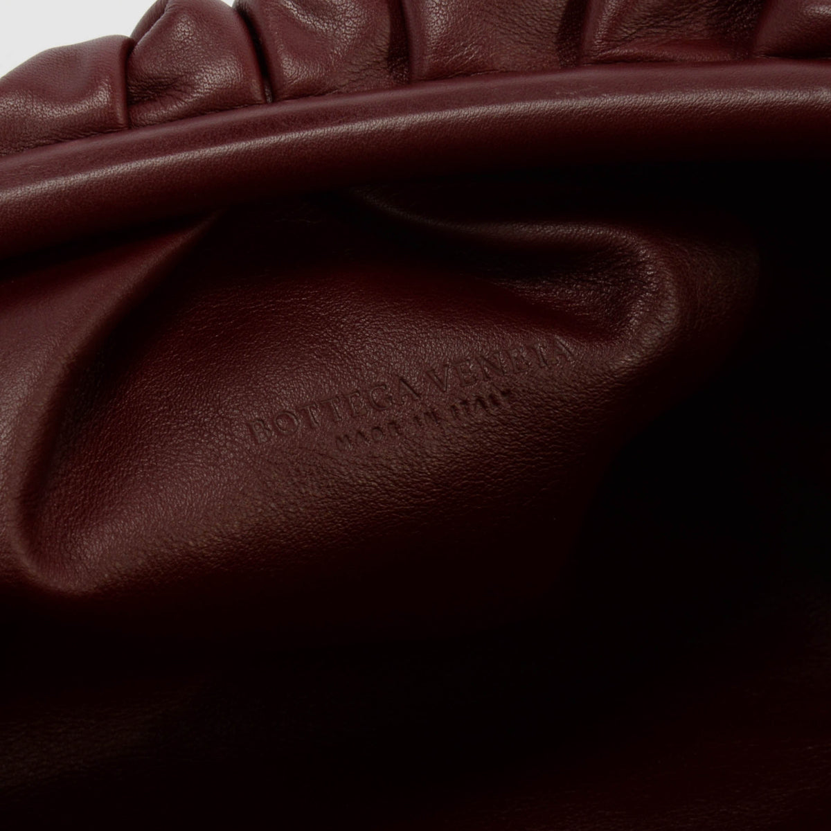 Bottega Veneta Burgundy Lambskin The Pouch Clutch