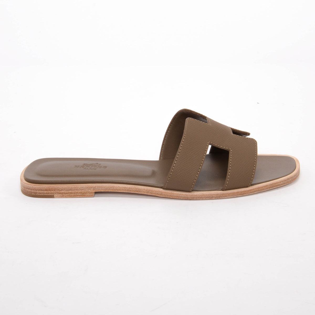 Hermes Etoupe Epsom Oran Sandals 39.5