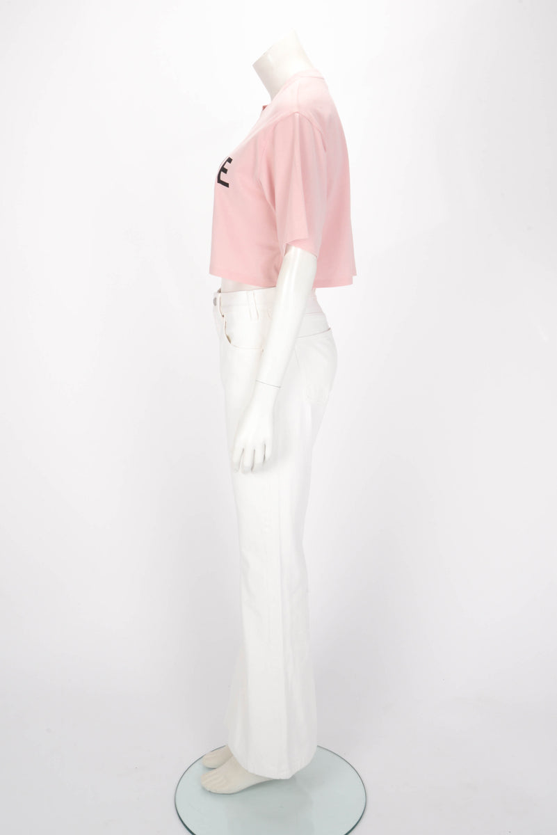 Celine White Denim Boot Leg Jeans 27