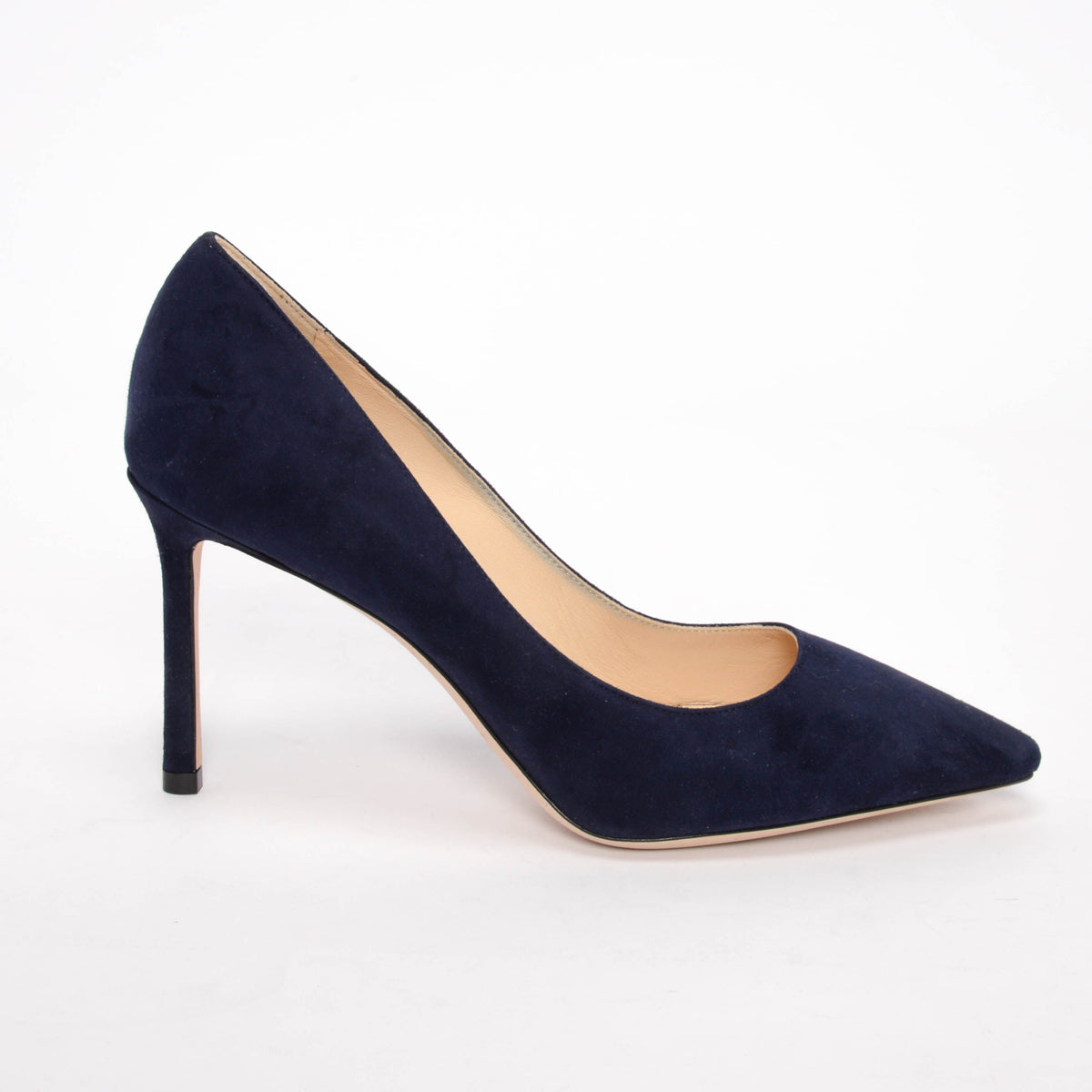 Jimmy Choo Navy Suede Romy 85 Pumps 36.5