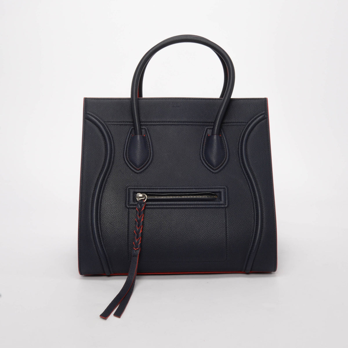 Celine Navy & Red Bullcalf Medium Phantom Luggage Tote