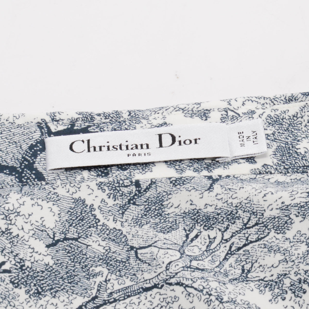 Dior Blue Toile de Jouy Savage Dioriviera Cropped Tie Blouse FR 36