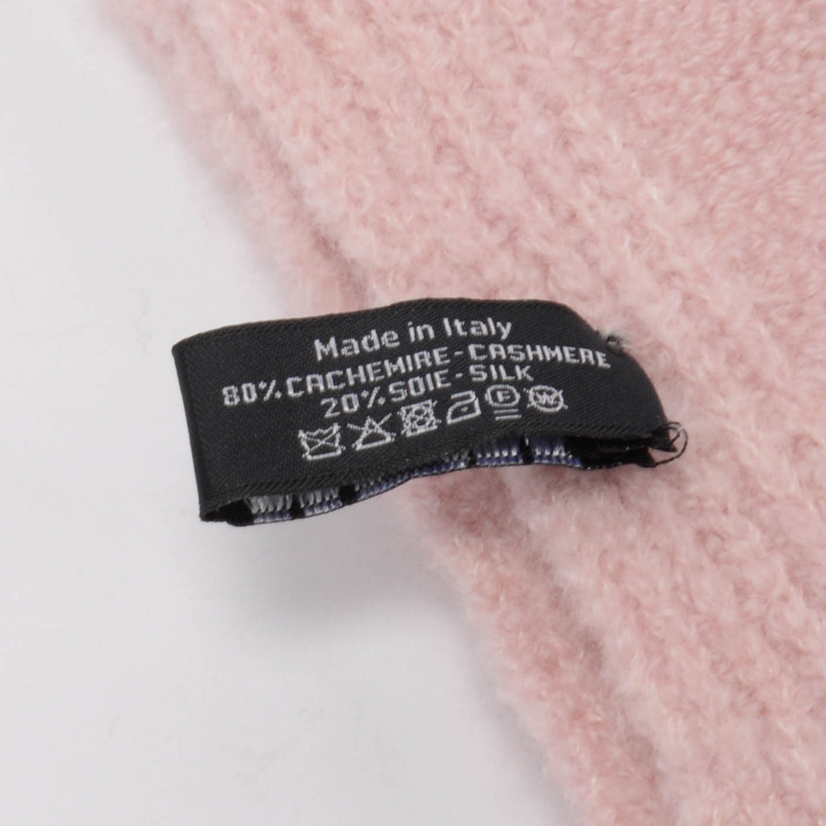 Chanel Pink & Black Cashmere Knit CC Scarf