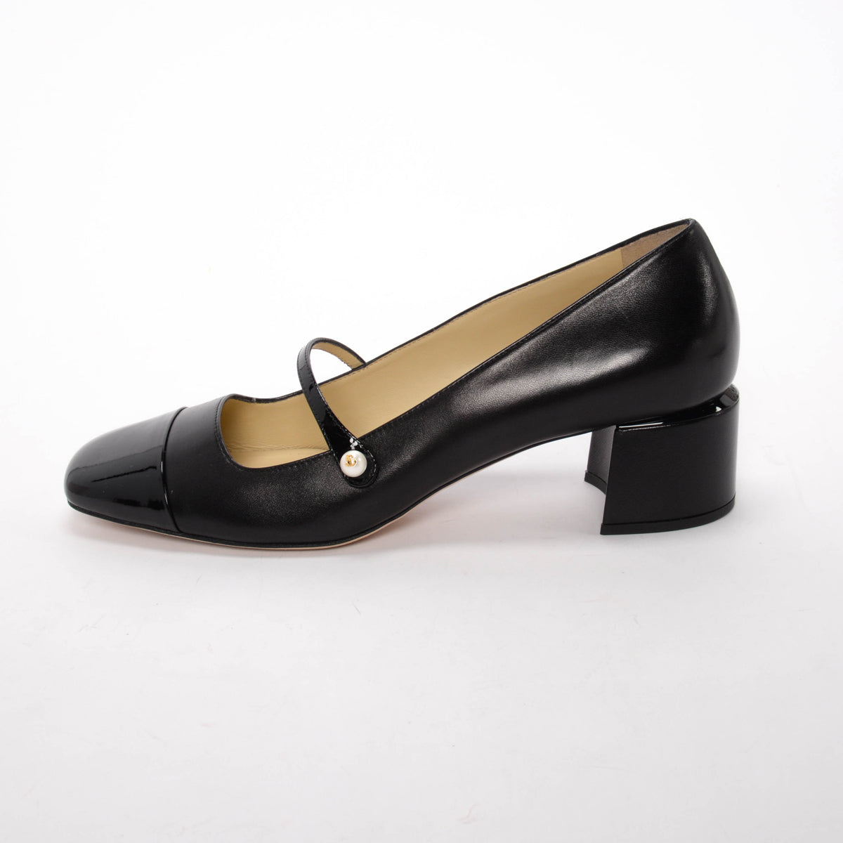 Jimmy Choo Black Nappa & Patent Elisa Pumps 41