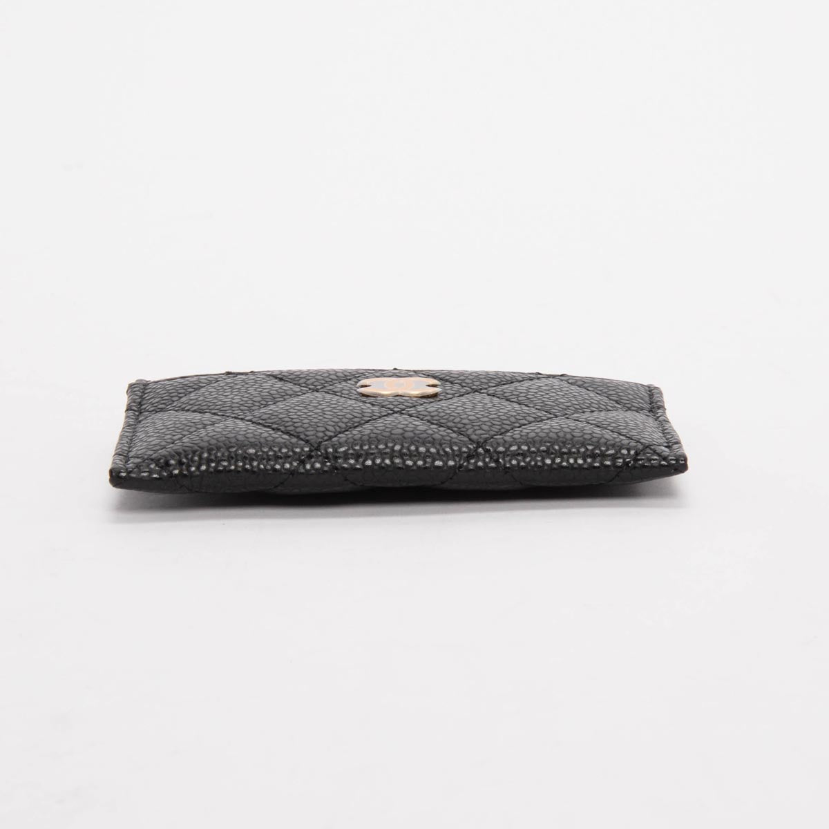 Chanel Black Quilted Caviar Classic CC Card Holder