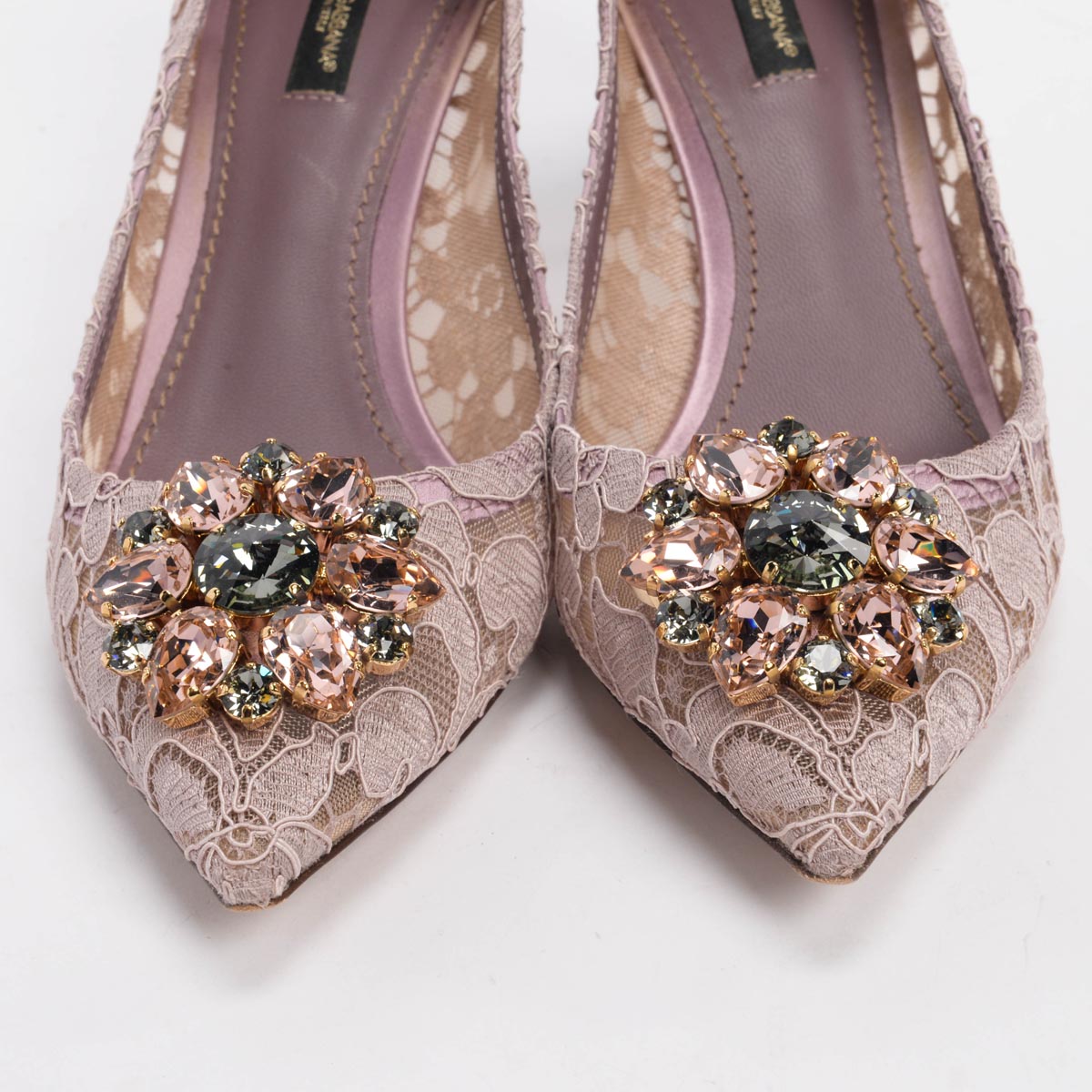 Dolce & Gabbana Blush Lace Bellucci Pumps 39