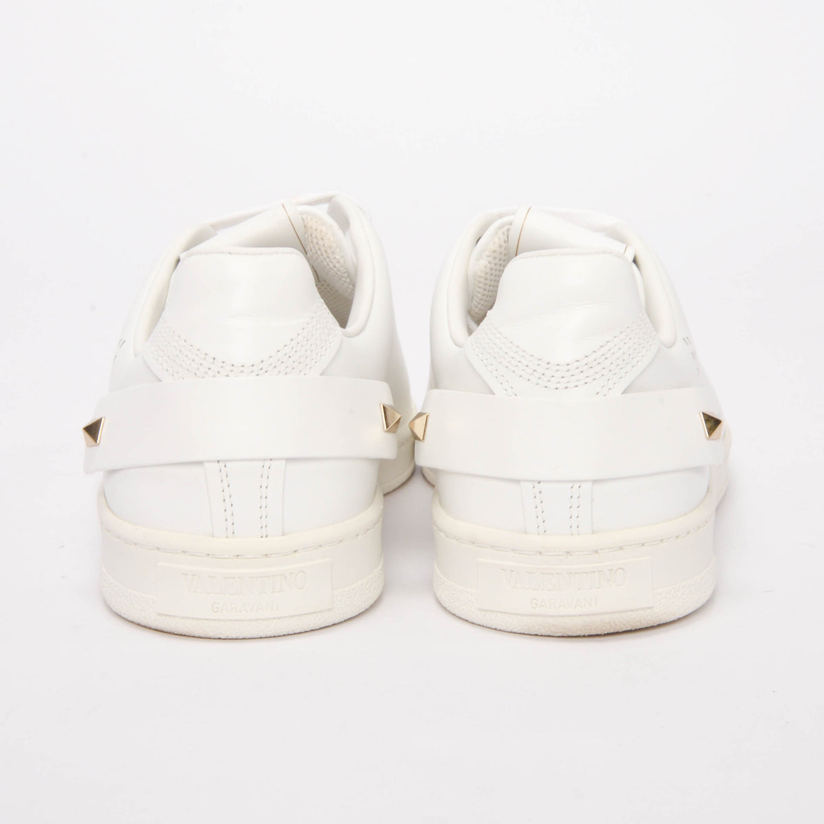 Valentino White Calfskin VLogo Backnet Sneakers 38