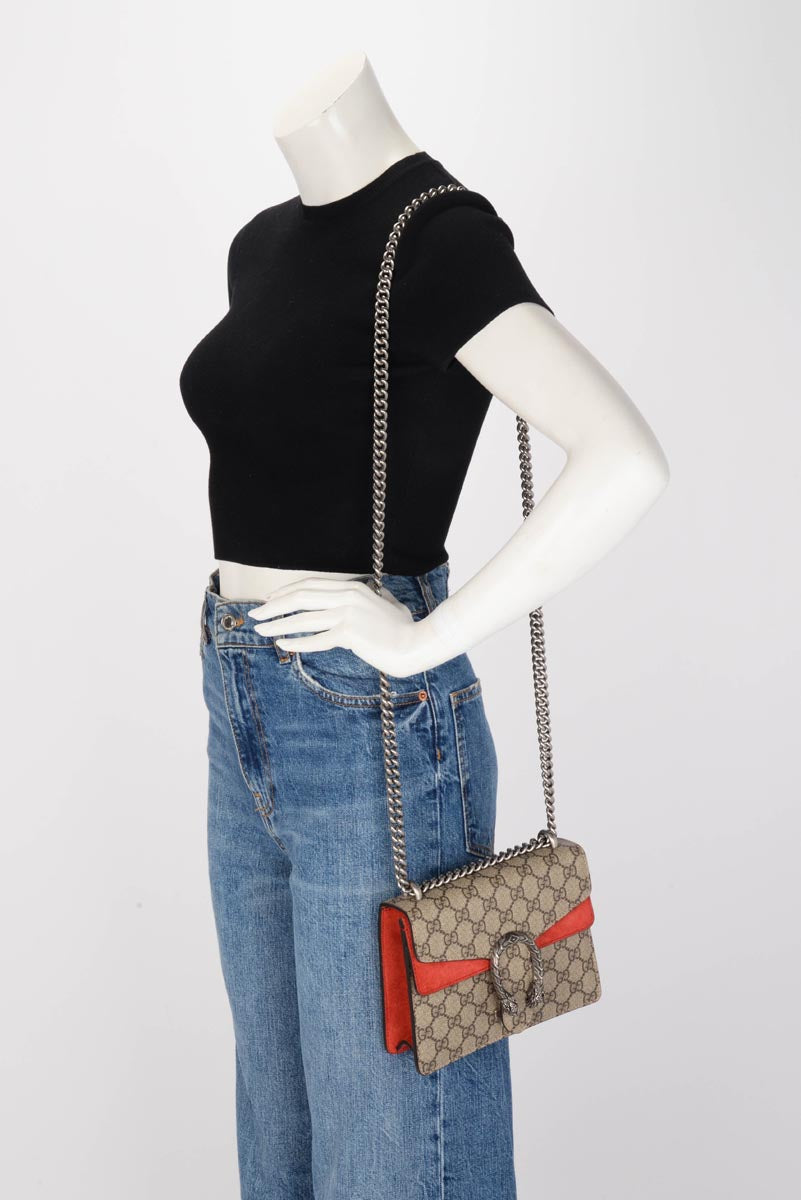 Gucci Red GG Supreme Mini Dionysus Bag