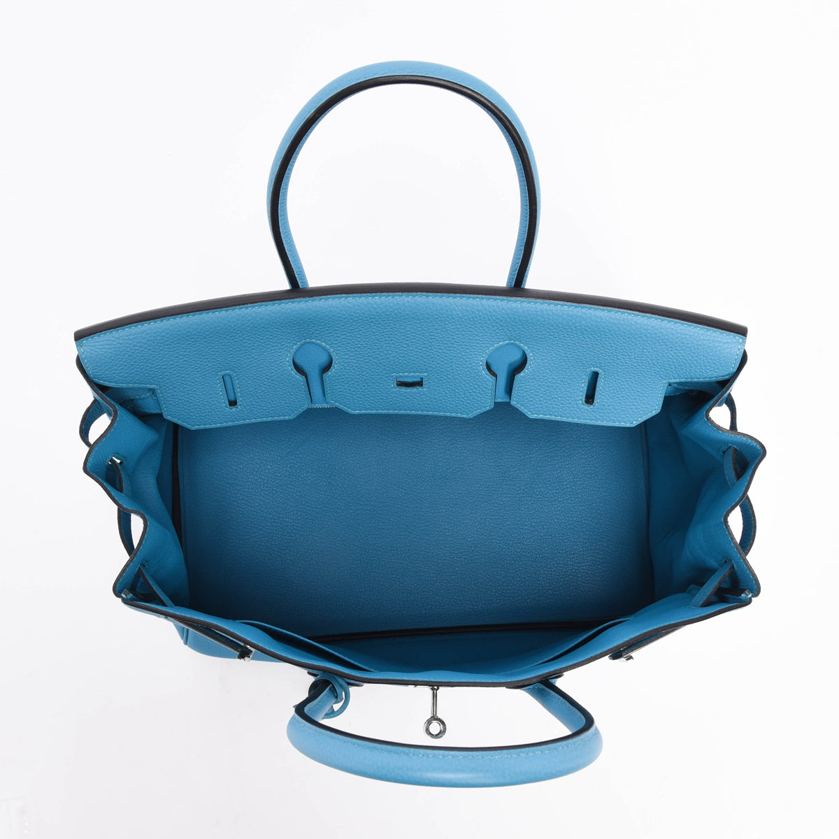 Hermes Blue Paon Togo Birkin 35 PHW