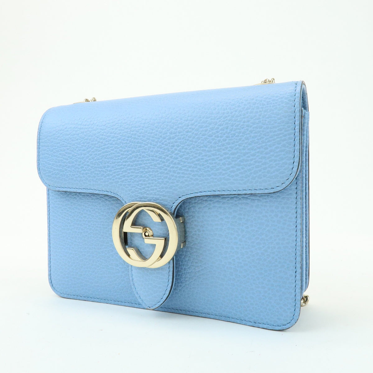 Gucci Light Blue Calfskin Interlocking G Shoulder Bag
