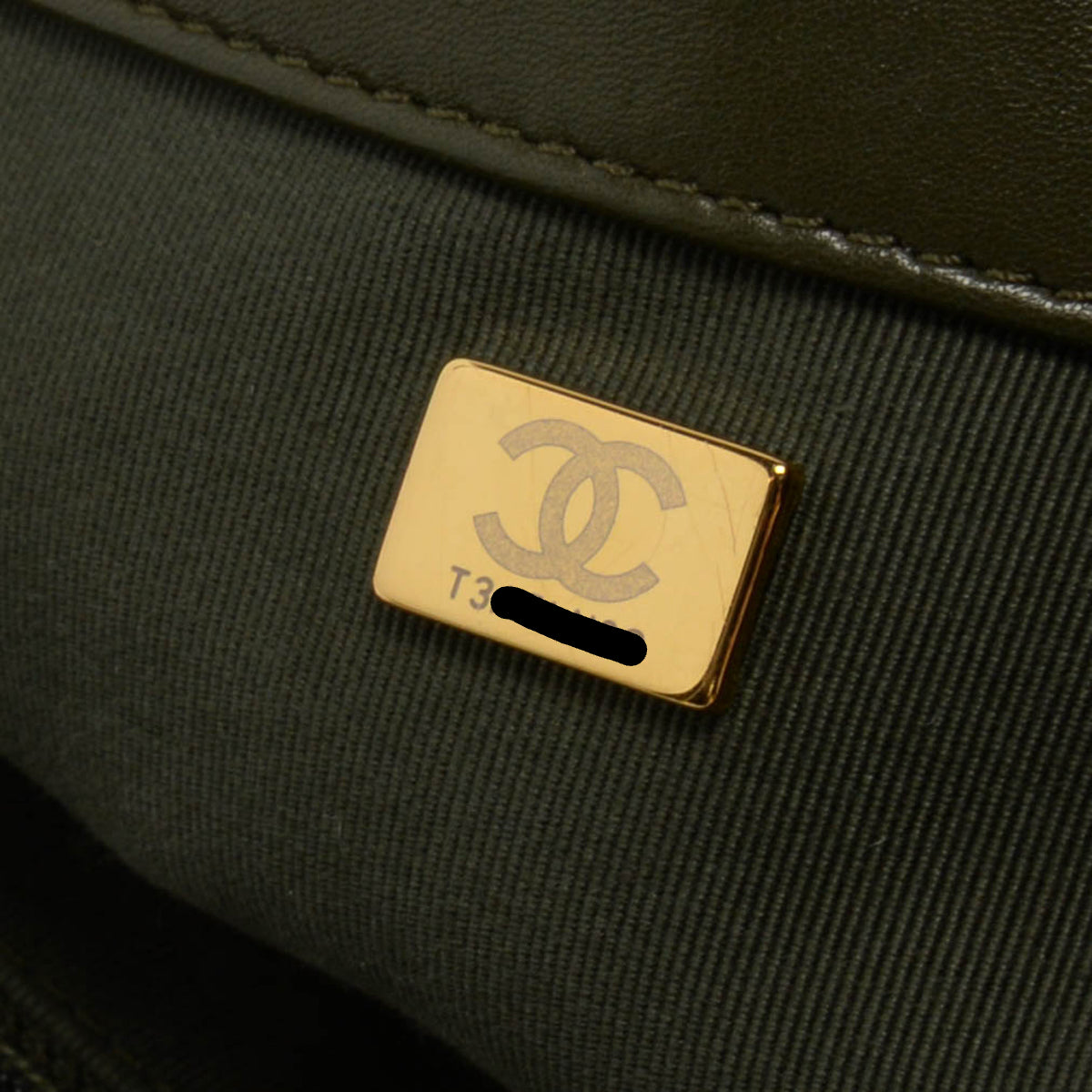 Chanel Khaki Goatskin Maxi Chanel 19 Flap Bag