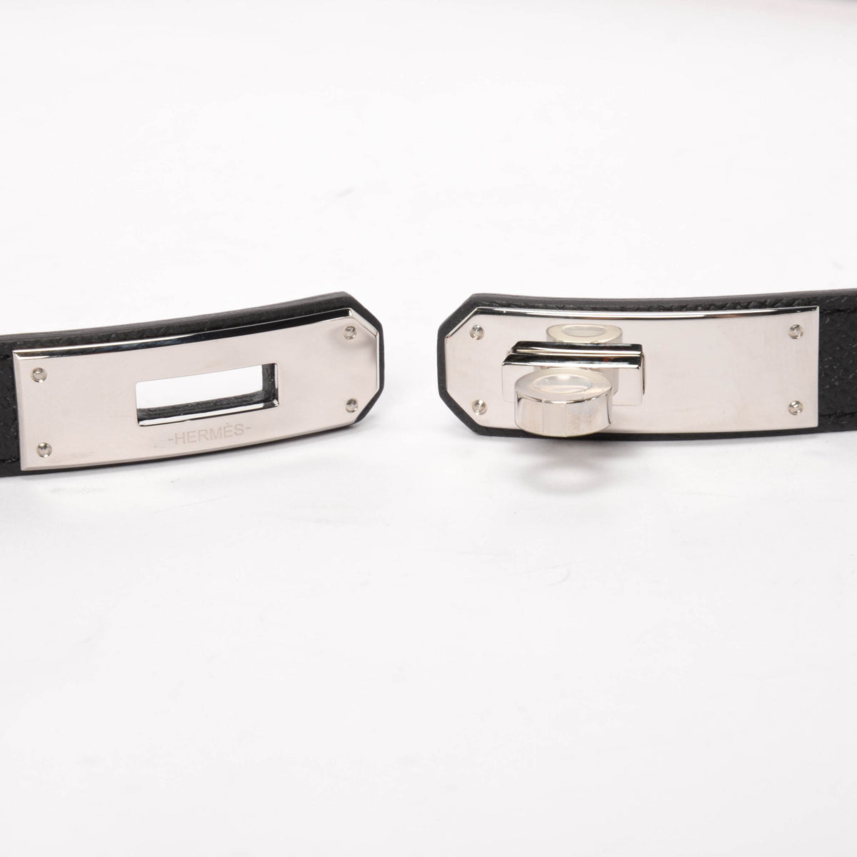 Hermes Black Epsom Kelly 18 Belt PHW
